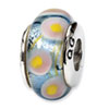 Reflection Beads Sterling Silver Pink/Blue Hand-blown Glass Bead