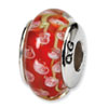 Reflection Beads Sterling Silver Pink/Red Hand-blown Glass Bead
