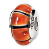 Reflection Beads Sterling Silver Orange Hand-blown Glass Bead