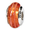 Reflection Beads Sterling Silver Orange Hand-blown Glass Bead