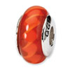 Reflection Beads Sterling Silver Orange Hand-blown Glass Bead
