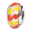 Reflection Beads Sterling Silver Red/White Hand-blown Glass Bead