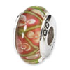 Reflection Beads Sterling Silver Yellow Floral Hand-blown Glass Bead