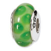 Reflection Beads Sterling Silver Green Hand-blown Glass Bead