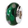 Reflection Beads Sterling Silver Green Hand-blown Glass Bead