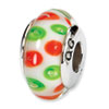 Reflection Beads Sterling Silver Green/Red Hand-blown Glass Bead