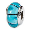 Reflection Beads Sterling Silver Blue Hand-blown Glass Bead