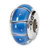 Reflection Beads Sterling Silver Blue Hand-blown Glass Bead