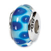Reflection Beads Sterling Silver Blue Hand-blown Glass Bead