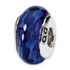 Reflection Beads Sterling Silver Blue Hand-blown Glass Bead