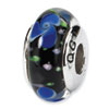 Reflection Beads Sterling Silver Blue Hand-blown Glass Bead