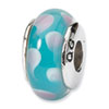Reflection Beads Sterling Silver Blue Hand-blown Glass Bead
