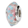 Reflection Beads Sterling Silver Blue/Pink Hand-blown Glass Bead