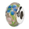 Reflection Beads Sterling Silver Blue/Pink Hand-blown Glass Bead