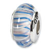 Reflection Beads Sterling Silver Blue Hand-blown Glass Bead