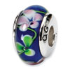 Reflection Beads Sterling Silver Blue Hand-blown Glass Bead