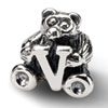 Reflection Beads Sterling Silver Kids Letter V Bead