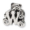 Reflection Beads Sterling Silver Kids Letter W Bead