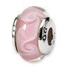Reflection Beads Sterling Silver Kids Pink Hand-blown Glass Bead
