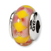 Reflection Beads Sterling Silver Kids Pink Hand-blown Glass Bead