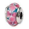 Reflection Beads Sterling Silver Kids Pink Hand-blown Glass Bead