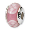 Reflection Beads Sterling Silver Kids Pink Hand-blown Glass Bead