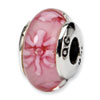 Reflection Beads Sterling Silver Kids Pink Hand-blown Glass Bead
