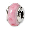 Reflection Beads Sterling Silver Kids Pink Hand-blown Glass Bead
