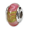Reflection Beads Sterling Silver Kids Pink Hand-blown Glass Bead