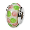 Reflection Beads Sterling Silver Kids Pink Hand-blown Glass Bead