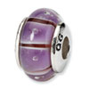 Reflection Beads Sterling Silver Kids Purple Hand-blown Glass Bead