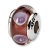 Reflection Beads Sterling Silver Kids Purple Hand-blown Glass Bead