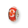 Reflection Beads Sterling Silver Kids Red Hand-blown Glass Bead