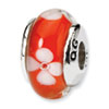 Reflection Beads Sterling Silver Kids Orange Hand-blown Glass Bead