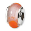 Reflection Beads Sterling Silver Kids Orange Foot Murano Glass Bead