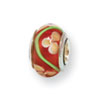 Reflection Beads Sterling Silver Kids Red Hand-blown Glass Bead