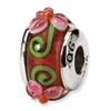 Reflection Beads Sterling Silver Kids Red Hand-blown Glass Bead