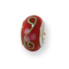 Reflection Beads Sterling Silver Kids Red Hand-blown Glass Bead