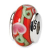 Reflection Beads Sterling Silver Kids Red Hand-blown Glass Bead