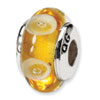 Reflection Beads Sterling Silver Kids Yellow Hand-blown Glass Bead