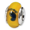 Reflection Beads Sterling Silver Kids Yellow Foot Murano Glass Bead