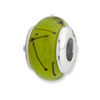 Reflection Beads Sterling Silver Kids Green Hand-blown Glass Bead