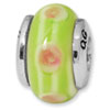 Reflection Beads Sterling Silver Kids Green Hand-blown Glass Bead