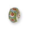 Reflection Beads Sterling Silver Kids Green Hand-blown Glass Bead
