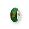 Reflection Beads Sterling Silver Kids Green Hand-blown Glass Bead