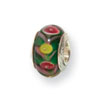Reflection Beads Sterling Silver Kids Green Hand-blown Glass Bead