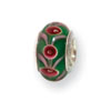 Reflection Beads Sterling Silver Kids Green Hand-blown Glass Bead