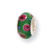 Reflection Beads Sterling Silver Kids Green Hand-blown Glass Bead