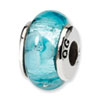 Reflection Beads Sterling Silver Kids Blue Hand-blown Glass Bead