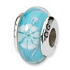 Reflection Beads Sterling Silver Kids Blue Hand-blown Glass Bead